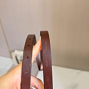 Loewe Rounded Soft Belt In Classic Calfskin 1.5cm Dark Brown Gold - 3