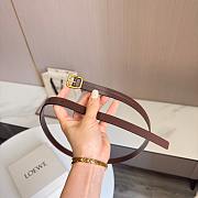 Loewe Rounded Soft Belt In Classic Calfskin 1.5cm Dark Brown Gold - 2