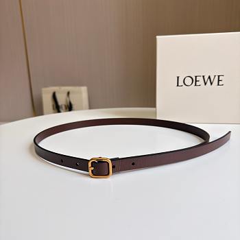 Loewe Rounded Soft Belt In Classic Calfskin 1.5cm Dark Brown Gold