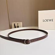 Loewe Rounded Soft Belt In Classic Calfskin 1.5cm Dark Brown Silver - 1