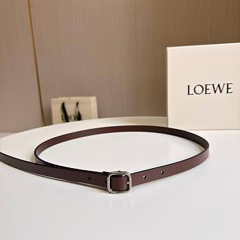 Loewe Rounded Soft Belt In Classic Calfskin 1.5cm Dark Brown Silver