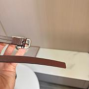 Loewe Rounded Soft Belt In Classic Calfskin 1.5cm Dark Brown Silver - 5