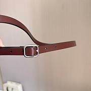 Loewe Rounded Soft Belt In Classic Calfskin 1.5cm Dark Brown Silver - 4