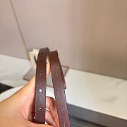 Loewe Rounded Soft Belt In Classic Calfskin 1.5cm Dark Brown Silver - 2