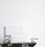 Chanel Large Backpack Calfskin Gold Tone Metal White - 33.5x28x10.5cm - 3