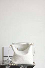 Chanel Large Backpack Calfskin Gold Tone Metal White - 33.5x28x10.5cm - 5