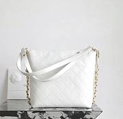 Chanel Large Backpack Calfskin Gold Tone Metal White - 33.5x28x10.5cm - 1