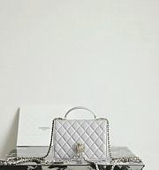 Chanel Backpack Shiny Lambskin & Gold Tone Metal Gray - 23x18x6cm - 5