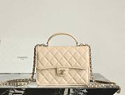 Chanel Backpack Shiny Lambskin & Gold Tone Metal Beige - 23x18x6cm - 1
