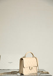 Chanel Backpack Shiny Lambskin & Gold Tone Metal Beige - 23x18x6cm - 4