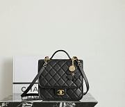 Fall-Winter 2025/26 Chanel Backpack Grained Shiny Calfskin & Gold Tone Metal Black - 19.5x22x7cm - 1