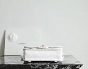 Chanel Backpack Grained Shiny Calfskin & Gold Tone Metal White - 19.5x22x7cm - 6