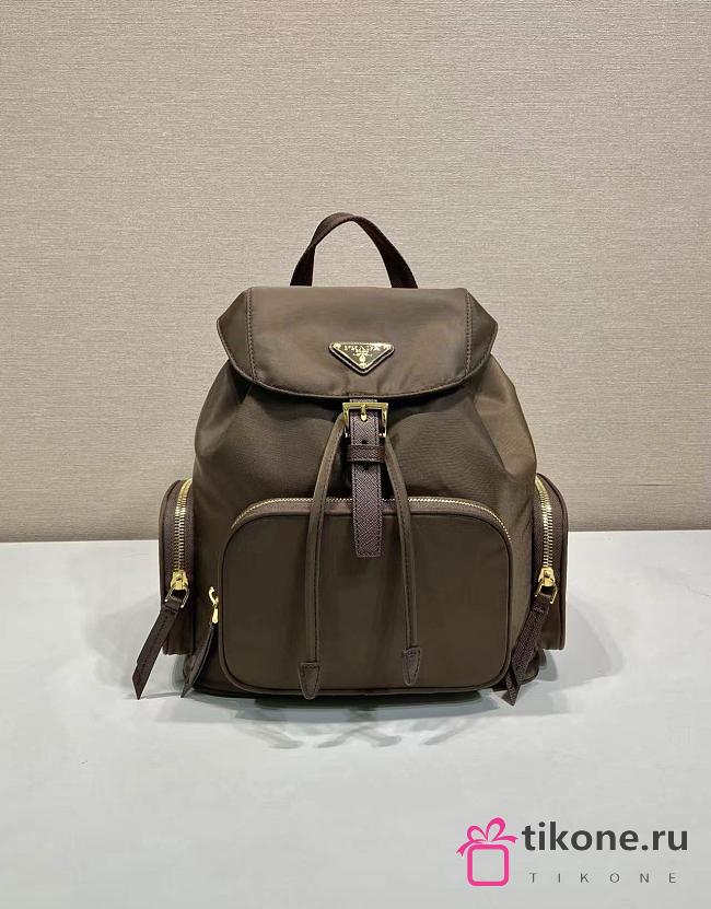 Prada Small Re Nylon Backpack 1BZ081 Dark Brown - 29x24.5x12cm - 1