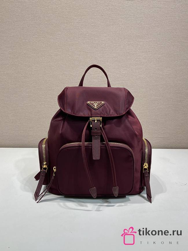 Prada Small Re Nylon Backpack 1BZ081 Burgundy - 29x24.5x12cm - 1