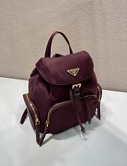 Prada Small Re Nylon Backpack 1BZ081 Burgundy - 29x24.5x12cm - 4