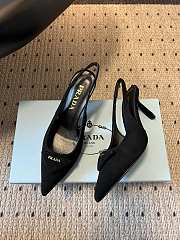 Prada Suede Slingback Pumps 1I901M 75mm Black - 4