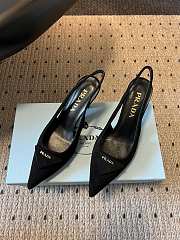 Prada Suede Slingback Pumps 1I901M 75mm Black - 5