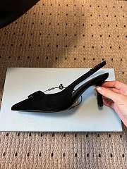 Prada Suede Slingback Pumps 1I901M 75mm Black - 6
