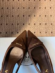 Prada Suede Slingback Pumps 1I901M 75mm Brown - 6