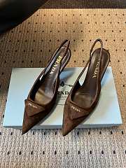 Prada Suede Slingback Pumps 1I901M 75mm Brown - 5
