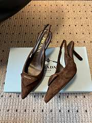 Prada Suede Slingback Pumps 1I901M 75mm Brown - 4