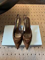 Prada Suede Slingback Pumps 1I901M 75mm Brown - 3