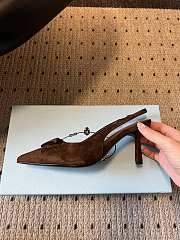 Prada Suede Slingback Pumps 1I901M 75mm Brown - 2