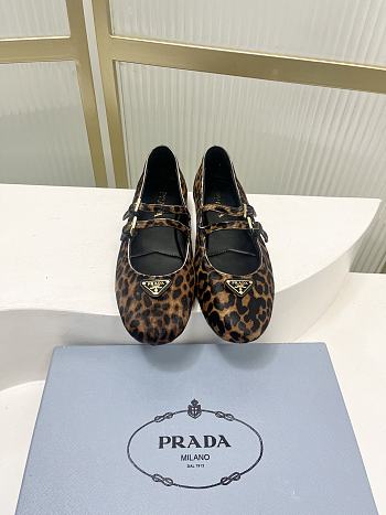 Prada Printed Leather Ballerinas Honey 1F794N