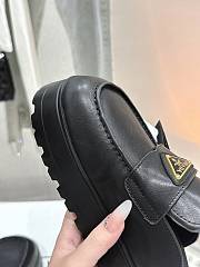 Prada Leather Flatform Mules in Black - 6