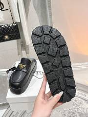 Prada Leather Flatform Mules in Black - 3