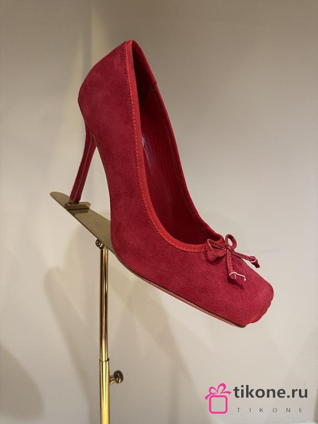 Christian Louboutin Cassia Nodo 100mm Pumps Velvet Red - 1