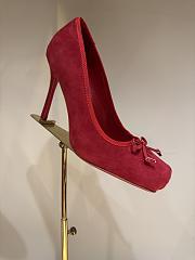 Christian Louboutin Cassia Nodo 100mm Pumps Velvet Red - 4