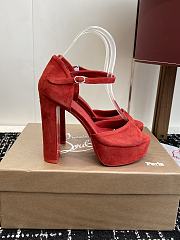 Christian Louboutin Sandaloo 130mm Strappy Sandals Velvet Red - 5
