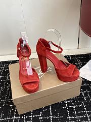 Christian Louboutin Sandaloo 130mm Strappy Sandals Velvet Red - 3