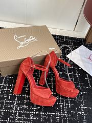 Christian Louboutin Sandaloo 130mm Strappy Sandals Velvet Red - 2