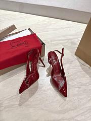 Christian Louboutin Slingback Sandals 8.5cm PVC Patent Red  - 3