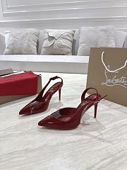 Christian Louboutin Slingback Sandals 8.5cm PVC Patent Red  - 5