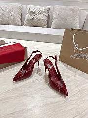 Christian Louboutin Slingback Sandals 8.5cm PVC Patent Red  - 6