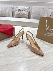 Christian Louboutin Slingback Sandals 8.5cm PVC Patent Beige - 5