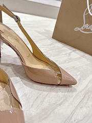 Christian Louboutin Slingback Sandals 8.5cm PVC Patent Beige - 4