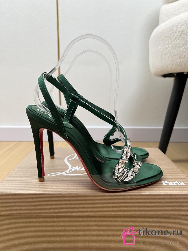 Rosalie Red Carpet 100mm Pumps Crepe Satin Green - 1