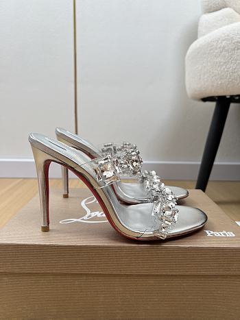 Christian Louboutin Just Jewel 85mm Sandals TPU  And Laminated Calf Leather Crystal