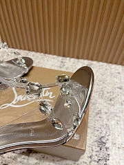 Christian Louboutin Rosalie Jewel100mm Sandals TPU And Laminated Calf Leather Crystal  - 6