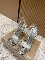 Christian Louboutin Rosalie Jewel100mm Sandals TPU And Laminated Calf Leather Crystal  - 2