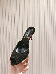 Christian Louboutin Me Dolly Strass 100mm Mules Suede and Strass Black - 6
