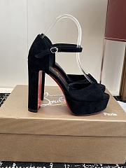 Christian Louboutin Sandaloo 130mm Strappy Sandals Velvet Black - 6