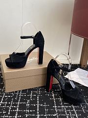 Christian Louboutin Sandaloo 130mm Strappy Sandals Velvet Black - 5