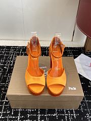Christian Louboutin Sandaloo 130mm Strappy Sandals Satin Orange - 6