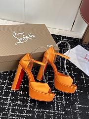 Christian Louboutin Sandaloo 130mm Strappy Sandals Satin Orange - 4