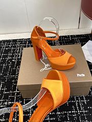Christian Louboutin Sandaloo 130mm Strappy Sandals Satin Orange - 5